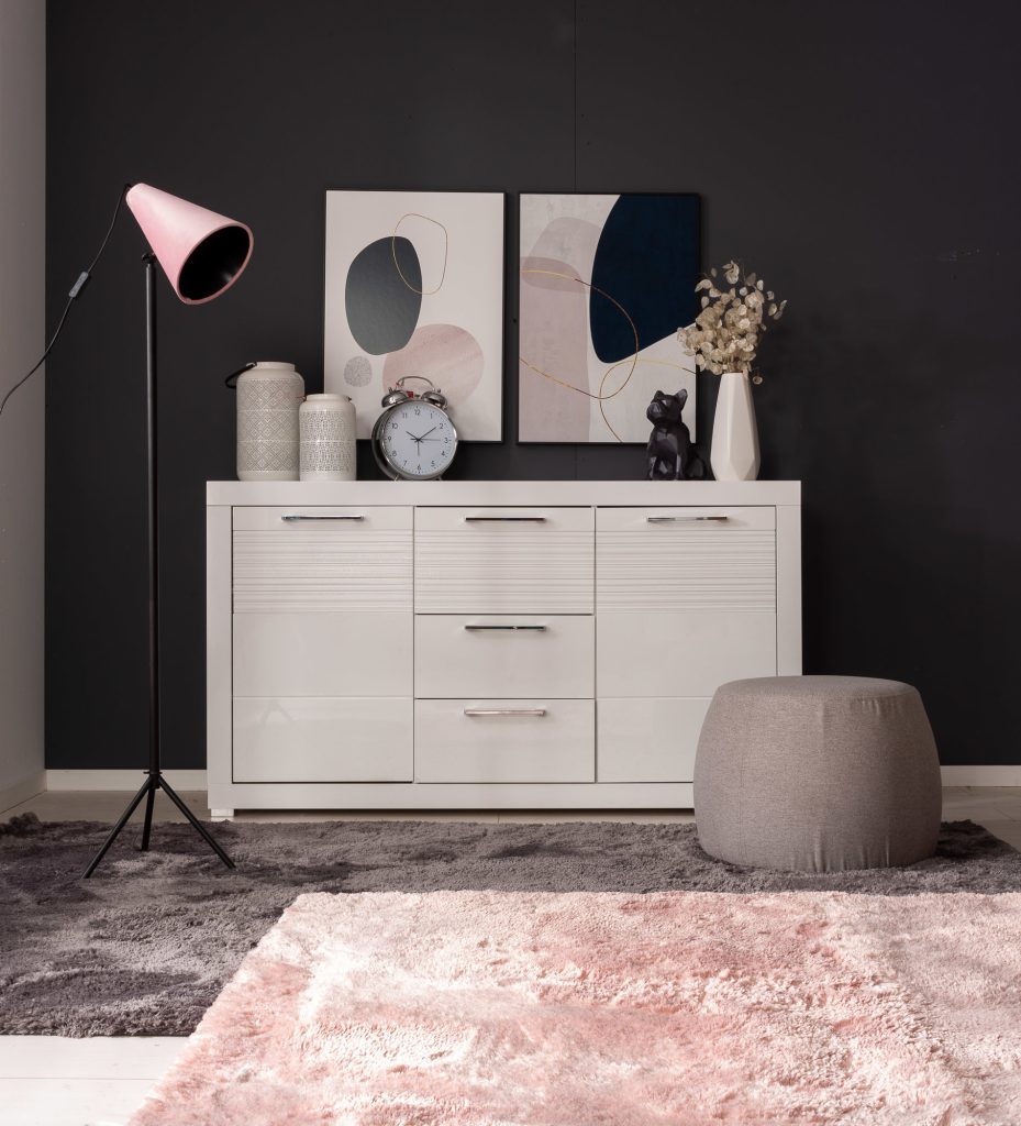 zegar budzik Black Red White